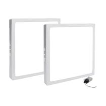 Kit 2 Plafon Led Quadrado Sobrepor 6500k Branco Frio 12w Biv Kit 2 Plafon Led Quadrado Sobrepor 6500k Branco Frio 12w Biv