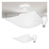 Kit 2 Plafon Luminária de Teto Taschibra Solari Quadrado 1x E27 com Lâmpadas Kit 2 Plafon Luminária de Teto Taschibra Solari Quadrado 1x E27 com Lâmpadas