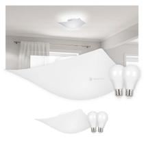 Kit 2 Plafon Luminária de Teto Taschibra Solari Quadrado 2x E27 com Lâmpadas Kit 2 Plafon Luminária de Teto Taschibra Solari Quadrado 2x E27 com Lâmpadas