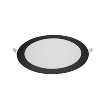 Kit 2 Plafon Painel Led Emb Redondo 18w 4100k 22x22 Preto