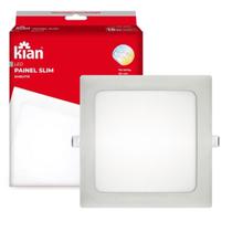 Kit 2 Plafon Painel Quadrado Embutir 15w 19x19cm Branco Frio 6000K