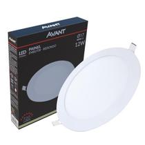 Kit 2 Plafon Painel Redondo Embutir 12w Branco Neutro 4000k