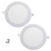 KIT 2 Plafon Redondo 22x22 18w Embutir Led 6500k Avant