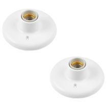Kit 2 Plafon Soquete Porcelana Plástico Branco Teto Luz Elétrica Residencial Técnica Instalador Ilumi Kit 2 Plafon Soquete Porcelana Plástico Branco Teto Luz Elétrica Residencial Técnica Instalador Ilumi
