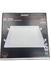Kit 2 Plafons LED Embutir Avant 24W 6500K Luz Branca Fria Quadrado Slim Bivolt