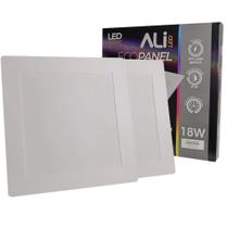 Kit 2 Plafons Led Embutir Quadrado 18W 6500K (Branco Frio) 1260L Bivolt Termo EcoPanel ALI-1PF003 ALI