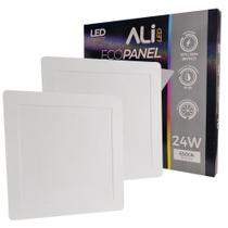 Kit 2 Plafons Led Embutir Quadrado 24W 6500K (Branco Frio) 1680L Bivolt Termo EcoPanel ALI-1PF005 ALI