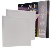 Kit 2 Plafons Led Embutir Quadrado 32W 6500K (Branco Frio) 2720L Bivolt Termo EcoPanel ALI-1PF008 ALI