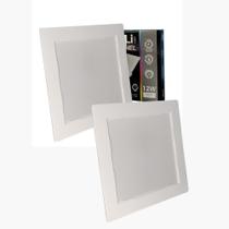 Kit 2 Plafons Led Embutir Quadrados 12W 6500K Branco Frio 840L Bivolt Termo EcoPanel ALI-1PF001 ALI