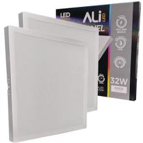 Kit 2 Plafons Led Sobrepor Quadrado 32W 6500K (Branco Frio) 2240L Bivolt Termo EcoPanel ALI-1PF007 ALI