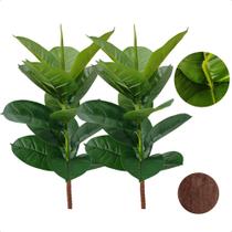 Kit 2 Planta Artificial Fícus Lyrata Verde Sem Vaso