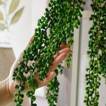 Kit 2 Planta Artificial Suculenta Dedo de Moça Pendente 90cm