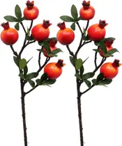 Kit 2 Plantas Fruta Romã Artificial Decoração Natal De 60cm
