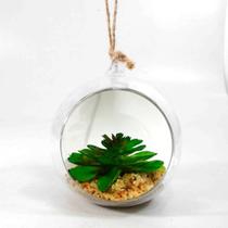 Kit 2 Plantas Suculenta Artificial Vaso Acrílico P/ Pendurar Kit 2 Plantas Suculenta Artificial Vaso Acrílico P/ Pendurar