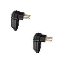Kit 2 Plug 10A 250V Preto Lateral 90 Com Prensa Margirius