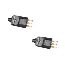 Kit 2 Plug 2P+T 20A 250V PB Preto Com Prensa Cabo Margirius