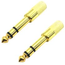 KIT 2 Plug adaptador conector p10 stereo dourado MXP ADP10S