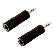 Kit 2 Plug Adaptador P10 Fêmea Stereo P2 Macho Stereo Abs