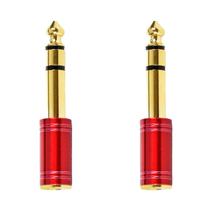 Kit 2 plug adaptador santo angelo p2 p10 estereo vermelho