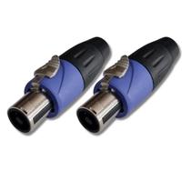 Kit 2 Plug Conector Speakon Reforçado 4 Pinos Soundking