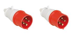 Kit 2 Plug Industrial 3P+T 32A Vermelho 6H 380/440V Omg 4276