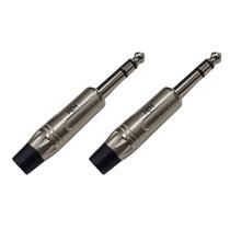 Kit 2 Plug P10 Estéreo Linha Profissional Estilo Amphenol HJ139