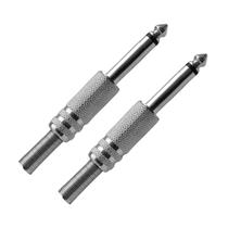 Kit 2 Plug P10 Macho Estéreo Cromado Mola Simples MXT