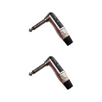 Kit 2 Plug P10 Macho Mono Niquelado Borracha L 90º Mxt Kit 2 Plug P10 Macho Mono Niquelado Borracha L 90º Mxt