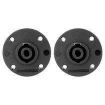 Kit 2 Plug Speakon Fêmea De Painel 4 Vias Abs Redondo Kit 2 Plug Speakon Fêmea De Painel 4 Vias Abs Redondo