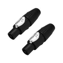 Kit 2 Plug Speakon Macho Conector Com Trava 4 Pinos Preto Kit 2 Plug Speakon Macho Conector Com Trava 4 Pinos Preto