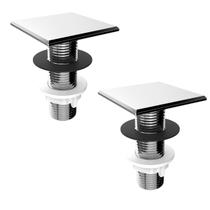 Kit 2 Plug Tapa Furo Cromado Acabamento Quadrado Torneira Balcão Parede Bidê Blukit 50mm Kit 2 Plug Tapa Furo Cromado Acabamento Quadrado Torneira Balcão Parede Bidê Blukit 50mm