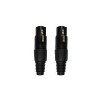 Kit 2 Plug Xlr Fêmea Profissional Preto Dreamer Kit 2 Plug Xlr Fêmea Profissional Preto Dreamer