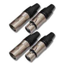 Kit 2 Plug Xlr Macho + 2 Plug Xlr Fêmea Xl03 Robusto Sv Kit 2 Plug Xlr Macho + 2 Plug Xlr Fêmea Xl03 Robusto Sv
