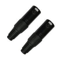 Kit 2 Plug Xlr Macho Profissional Preto Dreamer