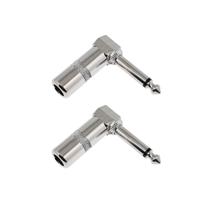 Kit 2 Plugs P10 Macho Mono Em L Cromado 90º Profissional