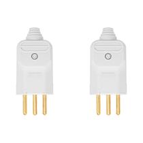 Kit 2 plugue macho 10a 2p+t 180 250v margirius branco