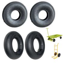 kit 2 Pneu Para Carrinho Carga 4.10/3.50-4 Liso Com Camara De Ar