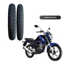 Kit 2 Pneus 90/90-18 + 2.75-18 p/ Moto Titan CG Fan Start YBR + BRlNDE (REDINHA)
