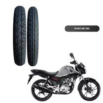 Kit 2 Pneus 90/90-18 + 2.75-18 p/ Moto Titan CG Fan Start YBR + BRlNDE (REDINHA)