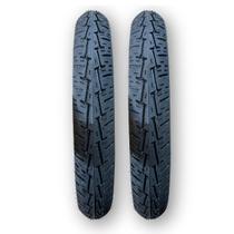 Kit 2 Pneus 90/90-18 Black Tyres CG Fan 150 YBR Yes 125