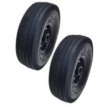 Kit 2 Pneus Aro 3.50 4 Com Roda E Câmara Carrinho 100kg