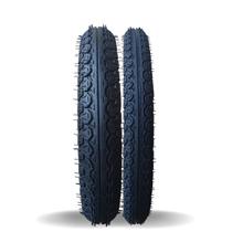 Kit 2 Pneus Black Tyres 80/100-14 e 2.50-17 Desempenho