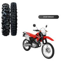 Kit 2 Pneus Trilha 100/100-18 + 90/90-21 XR 250 Tornado XTZ 250 Lander XT 225 XRE 300 + Brlnde (Redinha)
