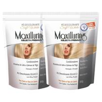 Kit 2 Pó Descolorante Branco Profissional Soft White 9 Tons Efeito Rápido Maxilluring Pouch 300g