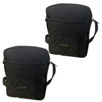 kit 2 pochetes de ombro preta shoulder bag grande espaçosa para guardar celular dinheiro cartão unissex motoboy dia a dia