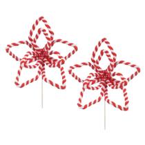 Kit 2 Poinsetia Decorativa Natalina Vermelho e Branco Natal 27cm Tok da Casa