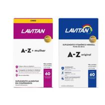 Kit 2 Polivitamínico Lavitan A-Z Mulher e A-Z Homem com 2x60 Comprimidos