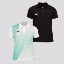 Kit 2 Polos Kappa Jamie + Piquet Branco e Preto