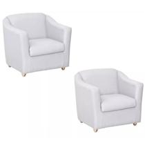 Kit 2 Poltrona Bia Decorativa Reforçada Recepção Clínica Salão Sala de Estar material sintético