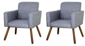 Kit 2 Poltrona Cadeira Decorativa Sala Quarto Escritório Recepção Estar Linho Papirre Decor Kit 2 Poltrona Cadeira Decorativa Sala Quarto Escritório Recepção Estar Linho Papirre Decor